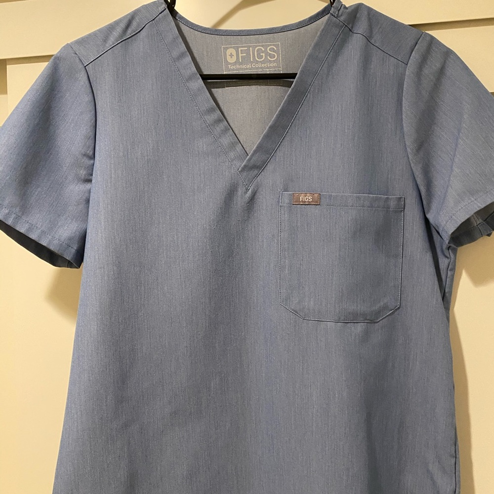 Catarina One Figs Scrub Top - Heather Indigo
